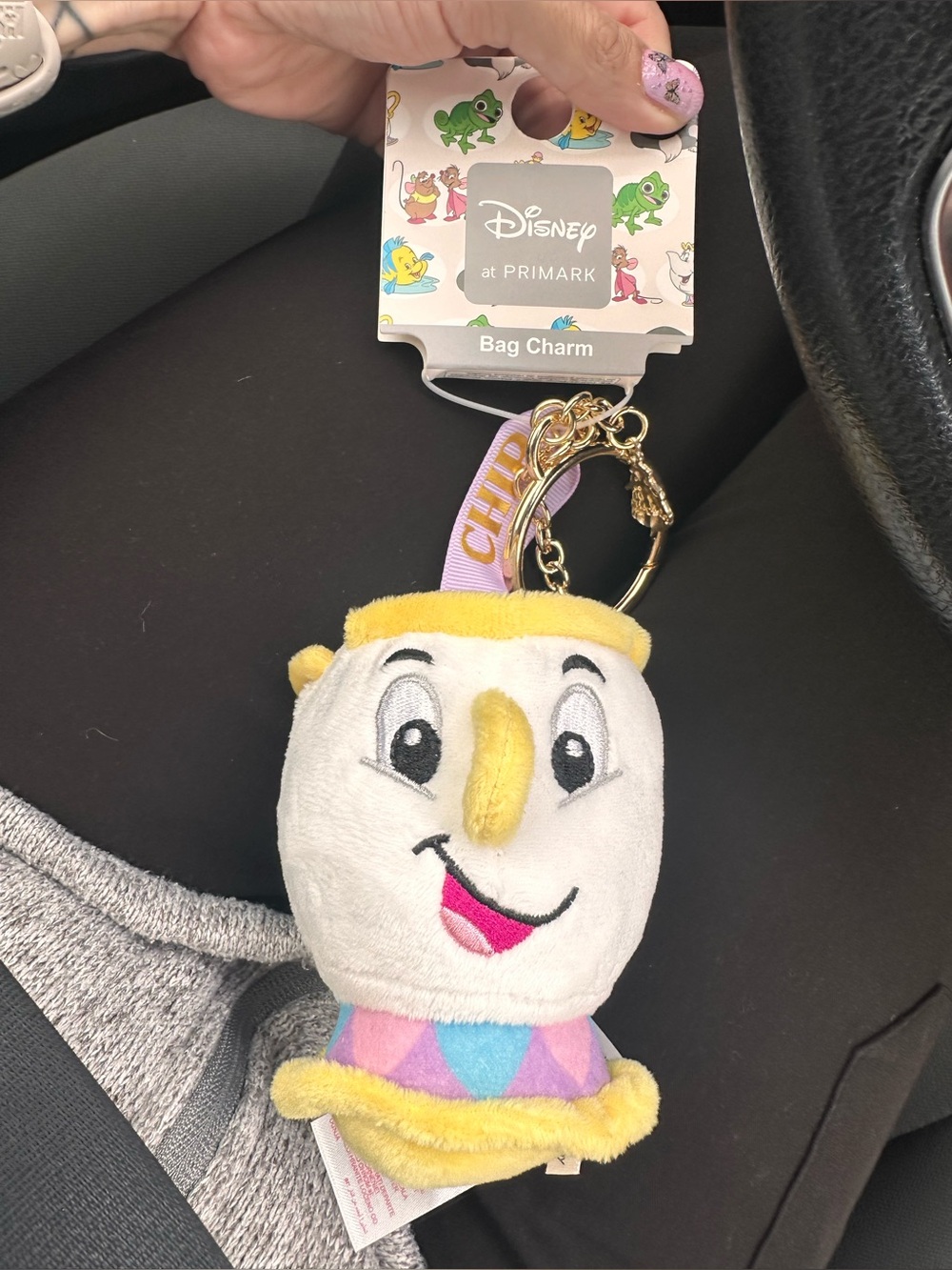 Disney x Primark Chip Plush Bag Charm Keyring - White and Yellow - Picture 7 of 8